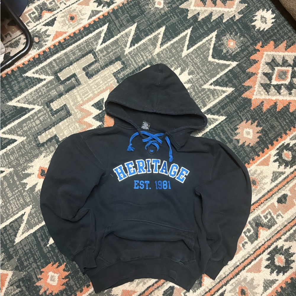 Heritage Black and Blue Hoodie for Men